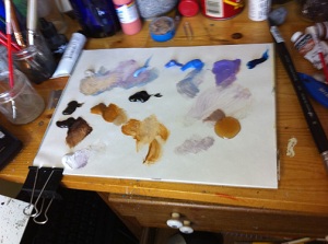 Dave Dorman palette for Frazetta Tribute painting